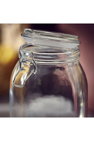 erorex Atlanta Glass Canister with Metal Clip - 2 L