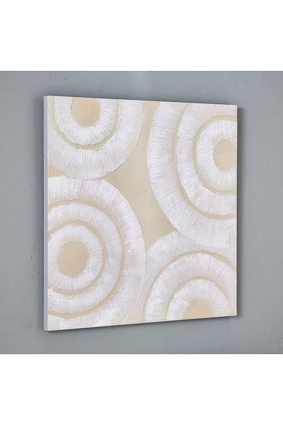 erorex Walmer Abstract Hand-Painted Canvas Wood - 80x3x80 cm