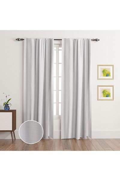 erorex Cardiff 2-Piece Lined Curtain Pair with Back Tab and Rod Pocket - 140x300 cm