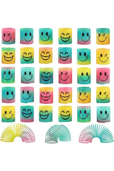 AWH مجموعة من 30 قطعة من لفائف تخفيف التوتر السحرية بألوان قوس قزح الربيعية، نوابض صغيرة لهدايا الحفلات وحقائب الهدايا