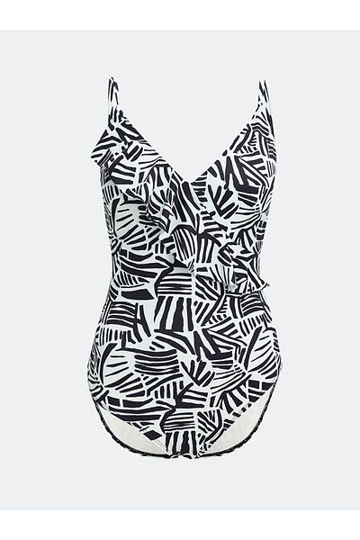 LC Waikiki Coral Patterned Women's Swimsuit with Removable Pads