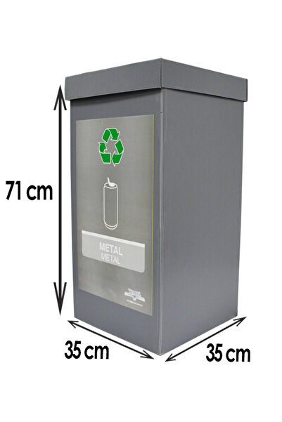 Temel Recycling bin waste bin metal and waste bin glass 2-piece set