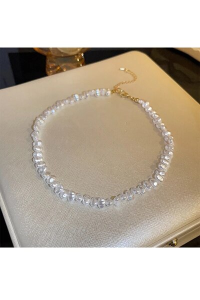 Choice 1 عقد من اللؤلؤ المقلد للنساء بتصميم بسيط وأنيق على شكل سلسلة الترقوة ...