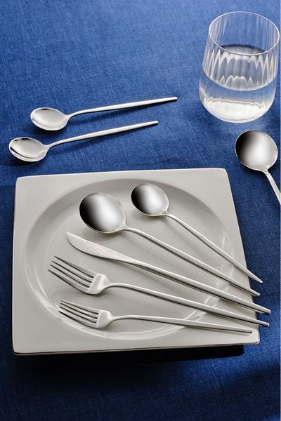 Karaca Set de cuțite cuțite cu furculiță Orion Platinum pentru 6 persoane, 30 de bucăți
