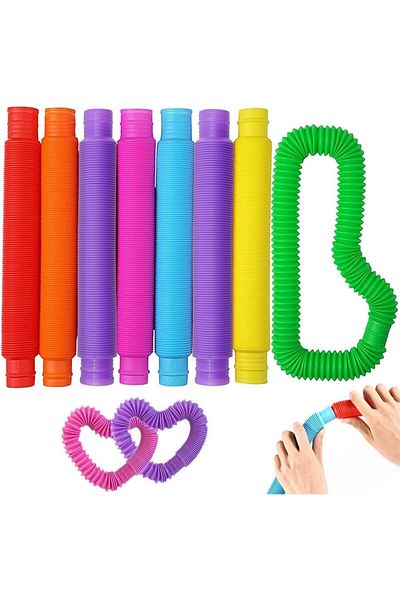 AWH 8Pcs Large Pop Tubes Fidget Toys, Sensory, ADHD, Stress Relief, Party Favors for Kids & Toddlers