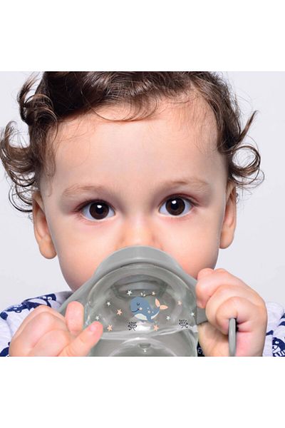 Babyjem Biberon cu toarte si tetina din silicon BabyJem Culoare: Gri
