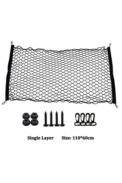 Choice SingleLayer110X60cm Universal Car Rear Trunk Net Mesh Elastic Nylon Back Cargo Storage Organizer Dou