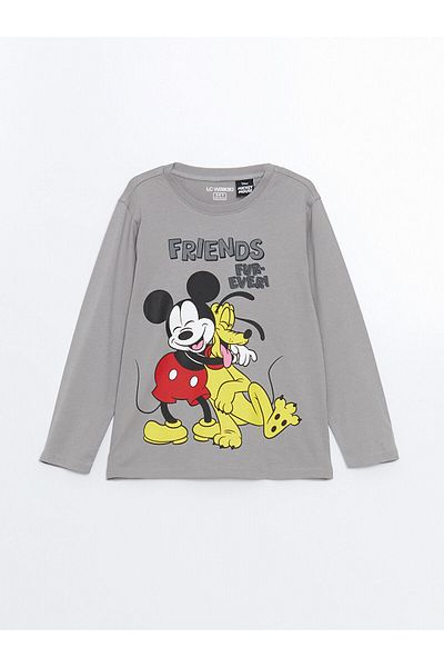 LC Waikiki Crew Neck m Mouse Printed Boys' Pajamas Set