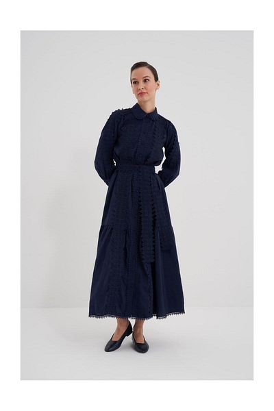 FUSHYA Rochie cu dantelă cu nasturi