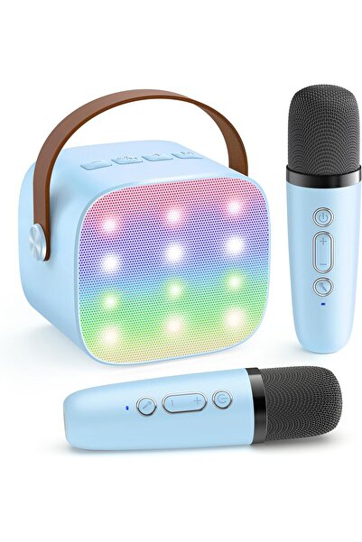 yll جهاز كاريوكي للأطفال، مكبر صوت بلوتوث محمول مع ميكروفونين لاسلكيين، 18 أغنية مُحمّلة مسبقًا