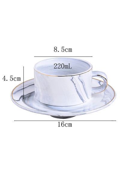 sharpdo 220mL marble coffee cups and saucers