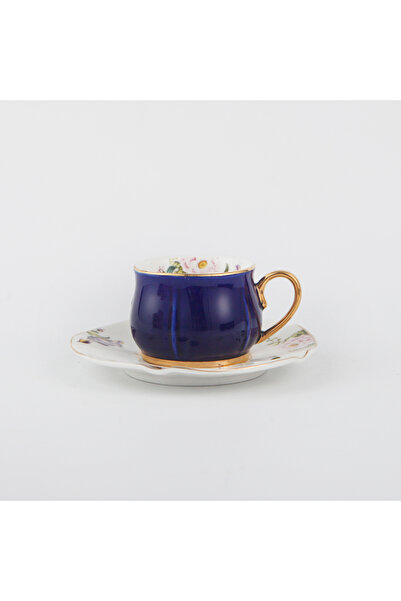 sharpdo 115ml Gold Handle Small Five Leaf Ceramic Cup And Saucer