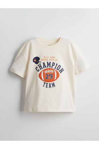 LC Waikiki Crew Neck Printed Boys' T-Shirts and Shorts 2-Piece