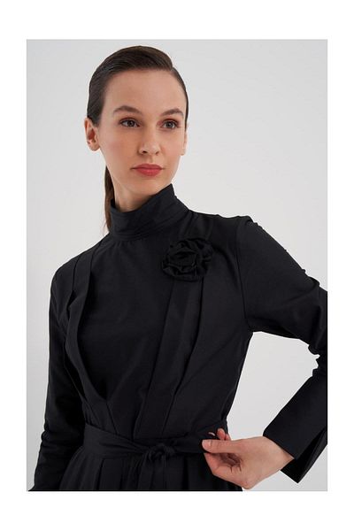 FUSHYA Rochie cu detaliu plisat pe piept