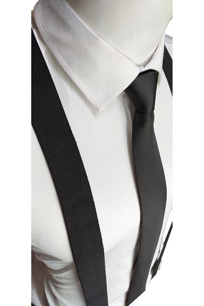 Elegante Cravatte Σετ μαύρο παντελόνι και μαντήλι γραβάτα