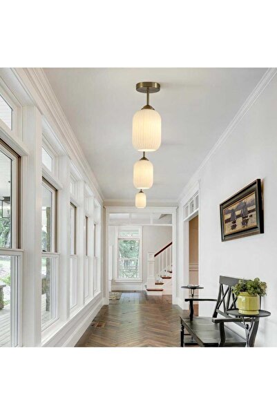 Genel Markalar RUSTİK VİNTAGE OPAL CAMLI TAVAN PLOFONYER AVİZE  14 cm  cap