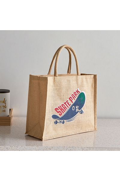 erorex Gearhead Zoom Jute Bag with Zipper - 30x38x15 cm