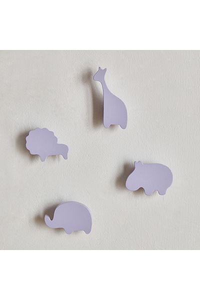 erorex Animal Shaped 4-Piece Wooden Wall Hook Set