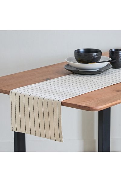 erorex Noir Stripe Table Runner - 33x180 cm