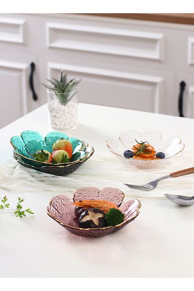 sharpdo Four Pieces Creative Clover Hammer Phnom Penh Household Glass Small Plate