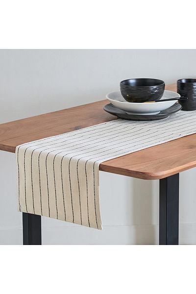 erorex Noir Stripe Table Runner - 33x120 cm