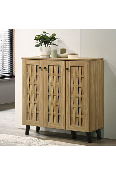 Generic خزانة أحذية فيرونا 16 زوجًا بثلاثة أبواب