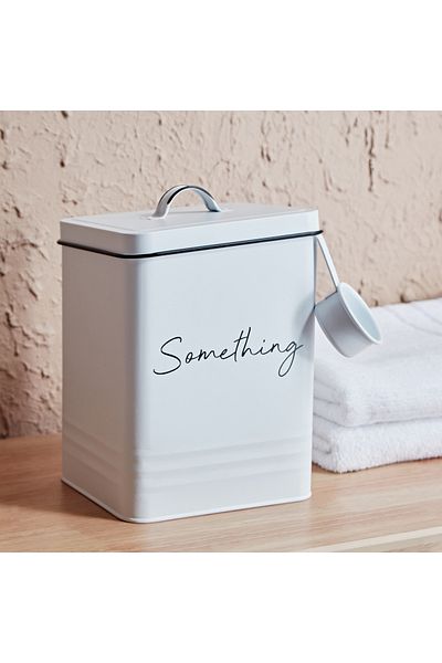 erorex Vintage Washing Powder Storage Box with Lid and Scoop - 18x15.5x25.5 cm