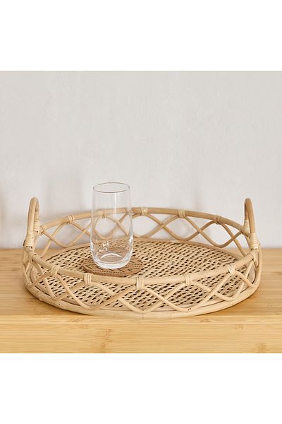erorex Boho Bliss Round Tray - 39x39x7 cm