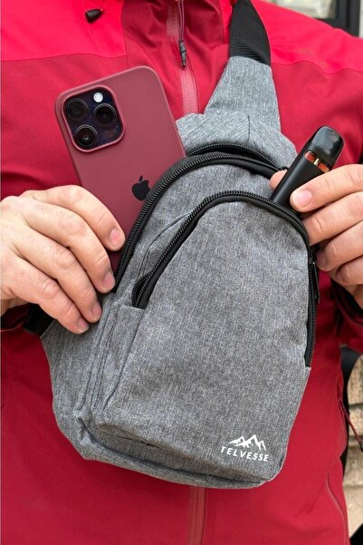 Telvesse Burgos Unisex 3-секційна водонепроникна сумка через плече з хрестоподібними ременями для щоденного використання M1 Сіра
