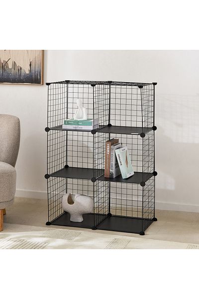 erorex Novel 6-Compartment Wire Storage Cube