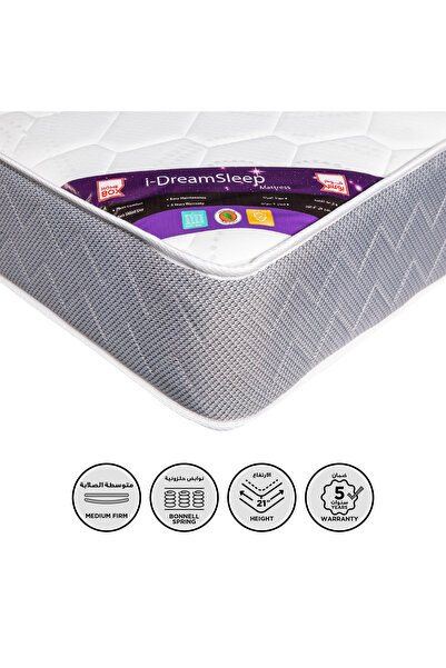 Generic مرتبة نوم مفرد من نوع بونيل زنبركية مصنوعة من قماش قابل للتنفس من سلي...