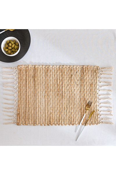 erorex Hemp Jute Cotton Woven Placemat - 35x48 cm