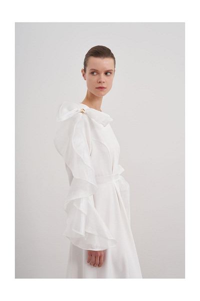 FUSHYA Tulle Bow Detailed Evening Dress