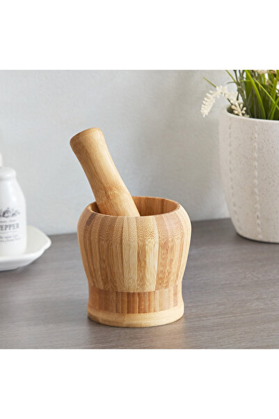 Generic Bamboo Mortar Pestle