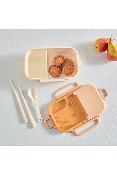 erorex Neo Sarah 2-Grid Lunch Box with Spoon and Chopsticks - 800 ml