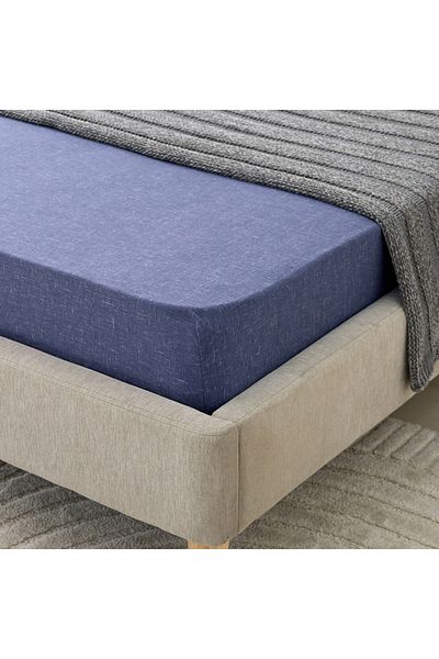 erorex Lavish Triblend Melange Aouli Printed Cotton Twin Fitted Sheet - 120x200+33 cm