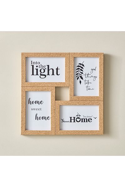 erorex Sabrina Glass Collage Frame For 4 Aperture Opening - 29.5x29.5x16 cm