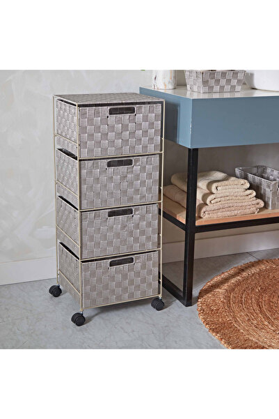 Generic خزانة ذات 4 أدراج وعجلات - 35×30×85 سم