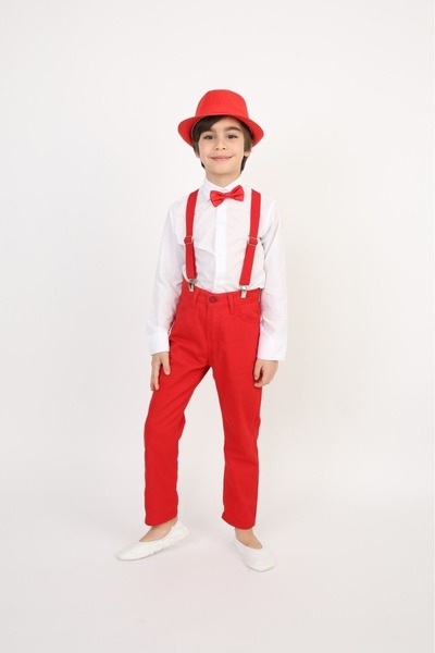 vyloo Boys-Shirt, Pants and Sling Bow Tie Set, April 23, Special Occasion Show Outfit