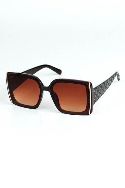 Di Caprio Women's Brown Uv400 Protection Rectangular Model Sunglasses