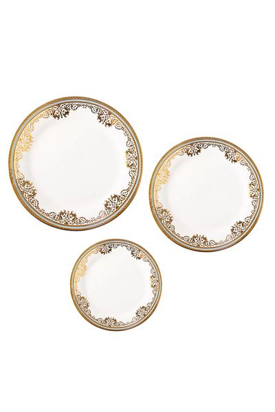 sharpdo 3-piece Golden Pattern Dinner Plate