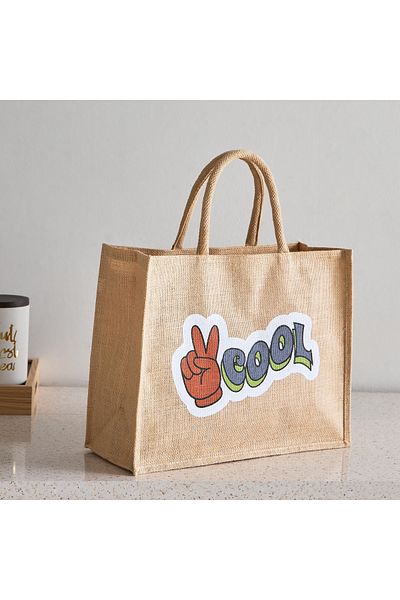 erorex Adventurer Cool Jute Bag with Zipper - 30x38x15 cm