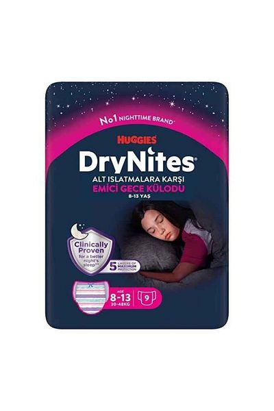DryNites Night Panties Huggies Drynites 8-13 Years 30-48 kg 9 Pieces