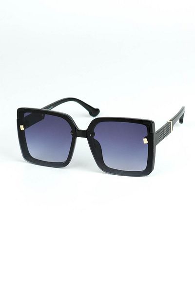 Di Caprio Women's Black Uv400 Protection Rectangular Model Sunglasses