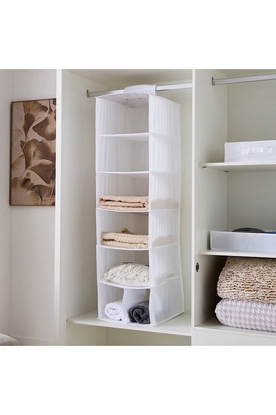 erorex Novel Storage with 7-Compartment Hanging Organizer - 35x45x125 cm