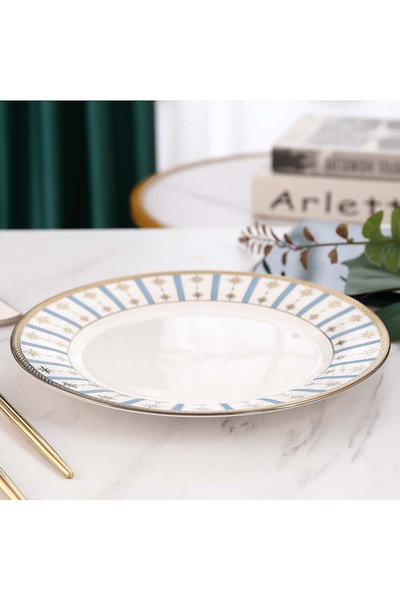 sharpdo 3-piece Golden Pattern Dinner Plate