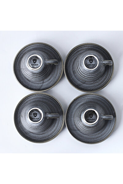 sharpdo كوب قهوة وصلصة من السيراميك المستدير الخطي بسعة 200 مل، مكون من 8 قطع، بعملية طلاء متغيرة في الفرن