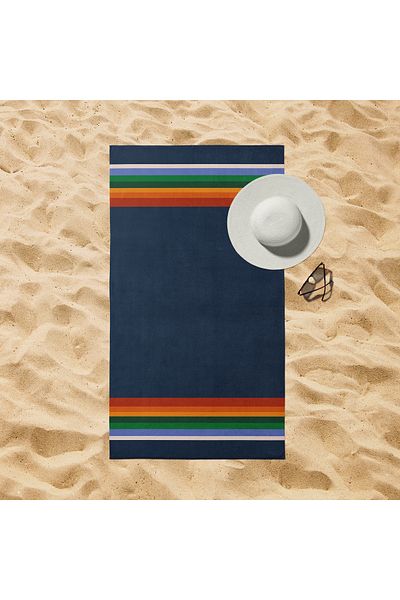 The Lucid Lab Retro Blue Beach Towel - Microfiber