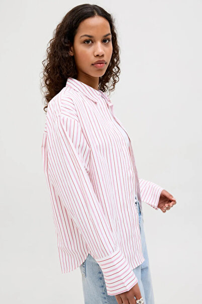 JJXX Jjxx Women's Jxcaro Long Sleeve Cotton Poplin Shirt 12270951   Pink