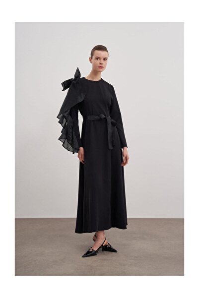 FUSHYA Tül Fiyonk Detaylı Abiye Elbise